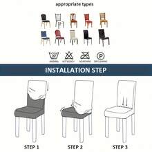 2pcs Thickened Jacquard Chair Covers, Moisture-Wicking & Breathable, Suitable For Living Room, Dining Room, Study, Balcony And Other Scenarios - Grey - View 7