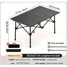 Stainless Steel Portable Folding Table For Camping & BBQs - Compact, Easy-Carry Design With Carrying Bag
