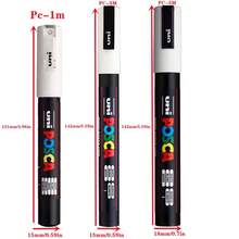 Marcador acrílico de combinación blanco y negro UNI para carteles POP, grafitis/anuncios, suministros de arte PC-1M, 3M, 5M