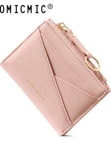 New Women Wallet & Key Asymmetric Design Ultra-Thin Compact Bifold Zipper Coin Purse For Women Mini Wallet Purse Wallet Small Wallet Card Wallet Coin Wallet Money Wallet Cute Wallet Wallet Keychain Lanyard Key Holder