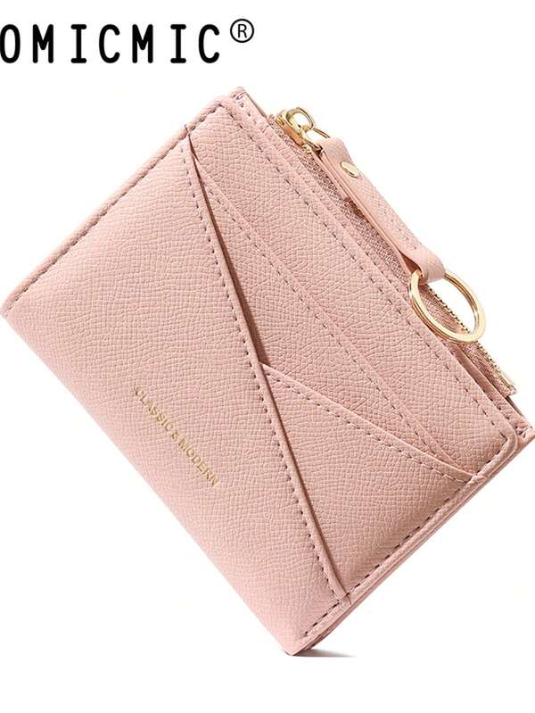 New Women Wallet & Key Asymmetric Design Ultra-Thin Compact Bifold Zipper Coin Purse For Women Mini Wallet Purse Wallet Small Wallet Card Wallet Coin Wallet