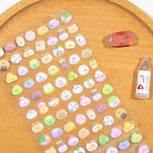 3D Mini Animal Stickers Happy Food Series School Supplies 3D Embossed Stickers, Cute Decorative Stickers Featuring An Adorable Kitten, 3D Foam Stickers, Small Animal 3D Bubble Stickers, Suitable For Decorating Notebooks, Phone Cases, Water Bottles, And Other DIY Projects. Suitable For All Seasons, Perfect Gifts For Christmas And Halloween. ...