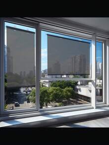 Blackout Roller Blinds, Temporary Portable Curtains With Suction Cups, No Drilling Required, One-Way Mirror Sunshade Roller Blinds, Transparent Visible Roller Blinds For Indoor Daytime, Temperature Control And UV Protection Curtains, Blackout PVC Retractable Sunshade Curtains, Classic Home Decor Style, Suitable For Living Room, Office, Windows, Car Windows, Office Buildings, Dining Room, Bedroom And Other Spaces For Shading. - Multicolor - View 9