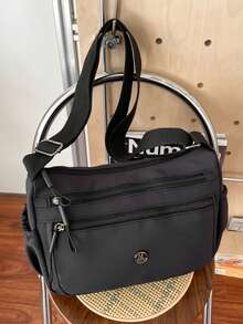 Casual Minimalist Canvas Tote Bag, New Women's Solid Color Versatile Shoulder Bag, Large Capacity Crossbody Square Bag