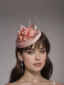 1pc Women's Kentucky Derby Tiara Tea Party Hat Hair Clip Headpiece For Wedding Cocktail, Tiny Hats, Mini Fascinator, Mini Cap