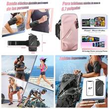 Brazalete de Correr, Brazalete Impermeable para Deportes al Aire Libre, se Adapta a y Todos los telfonos celulares Lila - Azul Claro - Ver 1