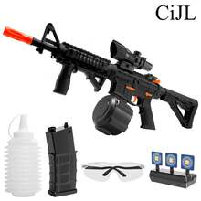 CiJL High Speed M4A1 Electric Gel Balls Gun Toys, Automatic & Manual Dual Modes Water Beads Blaster Toys With Large Magazine, Upgraded Water Bullets Splatter Toys Perfect For Outdoor Games/Beach/Party/Courtyard/Water Games/Grass, Suitable For Christmas/Birthday/Festival/Holidays Gifts, No Include Gel Balls - Black M4A1 - 查看 11