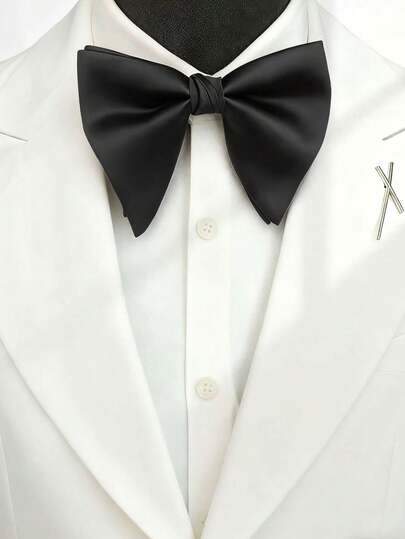 1pc Men's High-End Bull Horn Bow Tie , Suitable For Wedding Events, Holiday Parties, Gift Giving And Daily Wear