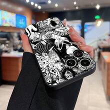 Qué arte oscuro Qué elegante funda para teléfono Compatible con fundas para teléfonos   17  16 Pro Max  15 Pro Max  13 y  12 Fabricada en material TPU, proporciona protección contra golpes y caídas Un regalo único para los amantes del arte, amigos y entusiastas de Halloween - Negro - Ver 6