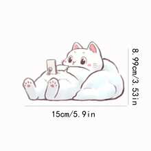 White Or Coffee Colored Cartoon Cat Stickers Are Suitable For Cars, Trucks, Motorcycles, Laptops, Water Bottles, And Other Disposable Self-Adhesive Glass Surface Stickers With Matte Surfaces