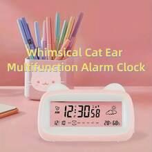 1 pièce Réveil numérique, affichage miroir lumineux, horloge de bureau, affichage de l'heure, décoration autoportante, affichage numérique LED, alimenté par USB, affichage de la température, luminosité réglable, fonction date, cadre arqué rectangulaire, matériau ABS, tension de fonctionnement ≤36V (pile non incluse)