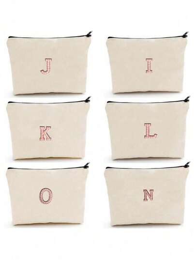 1个A-Z字母DIY空白手提袋，旅行洗漱包，绘画帆布包，帆布化妆包，绘画包，儿童包，工作包，学校包，旅行铅笔盒，实用