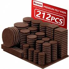 104/300pcs Premium Felt Furniture Pads Set - Non-Slip Heavy Duty Protection Chair Pads For Hardwood And Laminate Floors, Multi-Purpose Self-Adhesive Chair Leg Floor Protectors For Tables, Chairs And Appliances,Noise Reduction Without Scratches,Suitable For Kitchen, Living Room,Cafe(Brown,Beige) - Multicolor - View 8