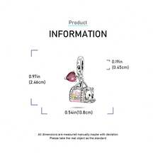 1pc Silver-Plated Adorable Pet Dog & Cat Charm Bead Pendant Suitable For European Brand Original Snake Chain Bracelets & Necklaces DIY Jewellery Making Women's Everyday Wear Christmas Gift