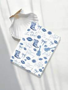 1pc Blue Bow Flower Lip Pattern Flat Protective Case, Compatible With IPad 10.2" / IPad Pro 11" 2020/2021, IPad (A16) 11" 11th Gen 2025, IPad 9th/10th Gen, IPad Air 4th 10.9", Galaxy Tab S6 Lite 10.4", /, Anti-Drop, With Pencil Slot, Support Sleep/Wake, Romantic Gift