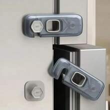 3 Refrigerator Door Locks Baby Protection - Grey - View 9