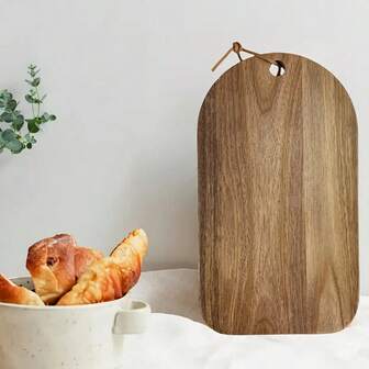厨房相思木砧板，切菜板，2厘米厚切肉板，奶酪和熟食板，椭圆形带绳平切板，表面光滑，适用于切蔬菜、水果、熟食、牛排、肉类、鱼类等，厨房小工具，厨房配件，可用作派对、餐厅、户外的上菜板，学生公寓的必需品，母亲节的好礼物，烹饪爱好者的最佳礼物