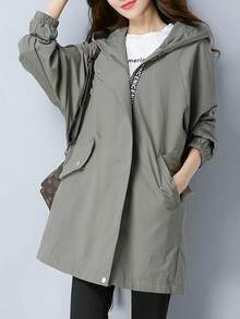 Plus Size Coats - Space Gray - View 2