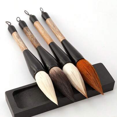 1 Set Of Large Wolf Hair Brush, Large Claw Brush And Sheep Hair Chinese Painting & Calligraphy Practice, Paired With Sheep Hair Large Bucket Brush
