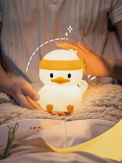 Luce notturna a forma di anatra con LED, cambia colore e dimmerabile, ricaricabile USB, adatta per camera da letto, design compatto, luce soffusa, molto adatta come regalo di Natale e Capodanno, portatile e facile da usare
