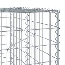 vidaXL Gabione Mit Deckel 400x100x200 Cm, Verzinktes Eisen - Silver - View 6