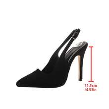 Geeyea A Pair Of Women's High Heels, PU Leather Pointed Stiletto High Heels, Unique Women's Single Strap Buckle Design, Banquet Party Commuting All-Match Women's Shoes - màu đen - Xem 5