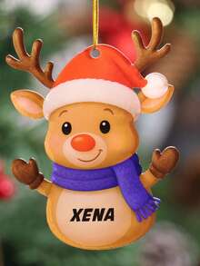 Personalized Reindeer Christmas Ornaments, Custom Name Christmas Tree Ornaments, Christmas Gifts For Grandkids, Customizable Christmas Gifts, 2025 Family Christmas Decoration, Christmas, Christmas Party, Customized, Acrylic, Bag Charms, Gifts For Family, Friends, Boys, Girls, Kids, Mom, Girlfriends