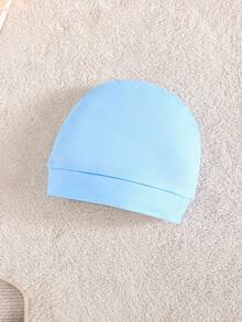 Tutina neonato a maniche lunghe con motivo a coniglietto carino, design patchwork, facile da indossare, con cappellino - Blu - Visualizzare 7