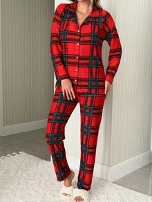 SÜET DÜĞMELİ UZUN KOL PİJAMA TAKIMI - White - View 4