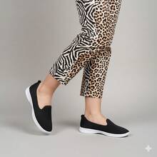 Sapatilha Iate Feminina Casual Versátil e Estilosa - Preto/Branco - Visão 3