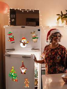 20 pezzi Adesivi per gioco di Natale "Crea una faccia", adesivi natalizi per bambini con Babbo Natale, albero di Natale, pupazzo di neve, renna, per regali di feste natalizie - Multicolore - Visualizzare 7