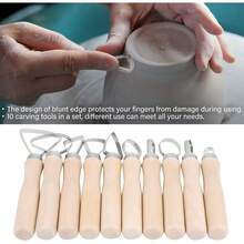 Herramientas Escultura 10PCS - Conjunto Profesional de Herramientas para Arcilla, Cerámica y Cera - Accesorios de Moldeo Artesanal para y Alfarería - 1 - Ver 3