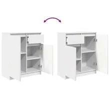 vidaXL Sideboard Mit Schublade Weiß 71x35x84 Cm Holzwerkstoff - White - View 9