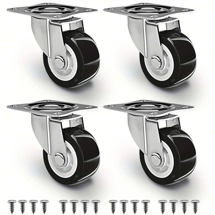 4pcs Heavy Duty Caster Wheels, Swivel Caster Wheels Without Brake, Omni-Directional Wheel Furniture Hardware