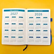 March Monthly Plan Calendar For The Years 2026-2028 - From January To December, Featuring Date Function, Stylish Design, Portable Size (Pink, Purple, Blue, Black), Modern Striped Cover, Secure Closure. - lịch trình kế hoạch - Xem 6