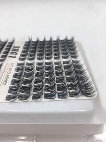 A Box Of 168 Clusters, 3D Crafted False Eyelash Clusters With Twisted Thread Technique, Sturdy Stems That Won't Break, Reusable, Suitable For Various Occasions. Ideal As Christmas Gifts Or Valentine's Day Presents. - Black - View 4