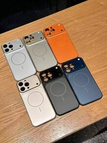 适用于 Apple 17 的即时磁吸保护壳 - 款式升级：原装大窗口磁吸保护壳，兼容 Apple 17/16/15/14/13 Air/17 Pro Max - 支持无线充电，哑光质感 - 橘色 - 查看 2