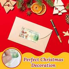 Christmas Gift Labels, Santa Claus Gift Label Stickers, Christmas Snowman Gift Label Stickers, Self-Adhesive Christmas Label Stickers, Gift Label Stickers For Christmas Gift Packaging