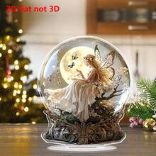 1pc 2D,Christmas-Style Acrylic Fairy Snowflake Glass Balls - Charming Desktop Decoration, Suitable For Any Room, Ideal Gift For Christmas And Valentine's Day, The Most Appropriate Gift For Christmas, Christmas Decoration, Birthday Decoration