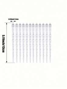 12pcs/Set Transparent Icicle Pendant, Holiday Party Decor, Threaded Icicle Decor Pendant, Suitable For Christmas Decoration, Home Decor, Room Decor, Scene Decor, Winter Christmas Decoration, Christmas Home Gift, Christmas Ornament - Multicolor - View 5