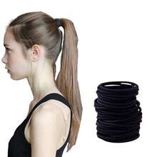 120pcs Black Hair Ties, Suitable For Thick, Curly Hair, Ponytail, Unisex Hair Bands, Portable Daily Hair Ties - Multicolor - View 5