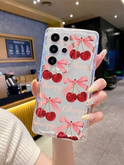 1pc Cute Bow, Cherry, Letter, Christmas Element Pattern Creamy Marble Shockproof Lens Protection Phone Case, Compatible With Iphone 17/17 Pro/17 Pro Max/17 Air/16/11/16 Pro/16 Plus/16 Pro Max/16e/15 Pro Max/13/14/12/11/7G/8P, Galaxy S25/S25 Plus/S25 Ultra/A05/A05S/A06/A07, Fashionable And Stylish Choice For Users