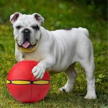 1 Piece Pet Toy Flying Saucer, Flying Saucer Dog Toy, Suitable For Interactive Dogs, Cats, Football, Outdoor Games, Camping Games. Dog Ball Is Suitable For Small, Medium And Large Dogs, Portable Creative Flying Saucer Ball Stepping UFO Magic Ball, Suitable For Outdoor Sports Gifts, Halloween Gifts, Christmas Gifts, Holiday Gifts,Back-To-School Gifts, Gifts For Friends, Thanksgiving Gifts, Valentine's Day Gifts - 紅色 - 查看 3