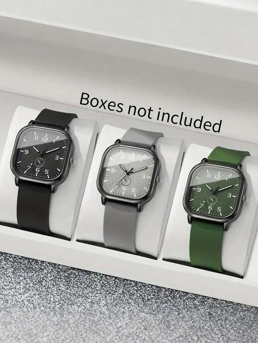 1pc Square Business Casual Outdoor Luxury Alloy Couple Quartz Watch With Stainless Steel Band, Suitable For Night Fishing, Adventure, Students, Casual Wristwatch - Multicolor - View 1