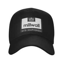 Breathable Fabric| Millwall SE16-South London Football Club Logo Black Curved Brim Duckbill Cap - Stylish & Comfortable, Polyester, Machine Washable For Active Lifestyl - 白色 - 查看 4