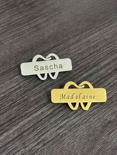 1pc Stainless Steel Dental Brooch - Customized Name And Badge For Doctors And Nurses, With Engraved Tooth Design, Gift For Healthcare Professionals, Father's Day, Mother's Day, Engraved, Stainless Steel, Colorful, Cute, Fun, Fashion, Unisex, Casual, Customized Personalized Unique, Ideal Gift For Him
