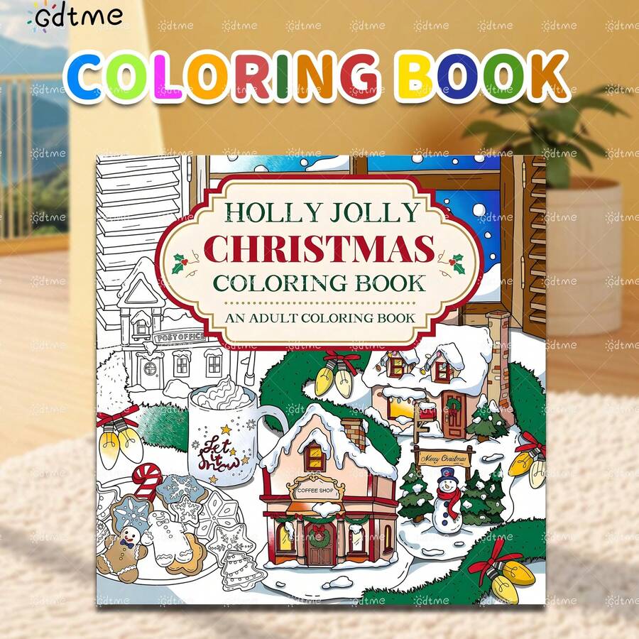 GDTME Sách tô màu dành cho người lớn mới năm 2026 "Ngôi nhà đáng yêu", 24 trang dày, hoàn hảo để tận hưởng những giờ phút tô màu thư giãn cùng bạn bè và gia đình, món quà lý tưởng cho Giáng sinh, Năm mới, mùa tựu trường và những người yêu thích văn phòng phẩm.