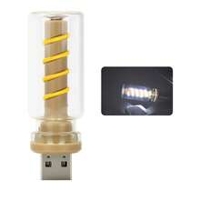 1 pièce Lumière d'ambiance de voiture à alimentation USB 5V, bleu/rouge/blanc/jaune, avec un dessus tactile pouvant être lumineux. Lumière transparente HD, source de lumière douce qui illumine les coins sombres. Petite, pratique, lumière d'ambiance romantique, convient pour la voiture, la chambre, les festivals, etc.
