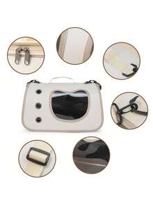 PETSIN 1 Peça Bolsa Transportadora Portátil para Animais de Estimação, Bolsa a Tiracolo com Abertura Lateral Respirável para Gatos, Cachorros Pequenos - Multicolorido - Visão 4