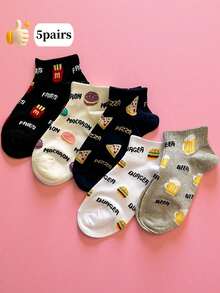 5 đôi tất ngắn cho nữ, tất thuyền cổ thấp, mỏng và thoáng khí cho mùa xuân/hè, tất hoạt hình dễ thương cho nữ sinh - Nhiều màu - Xem 9